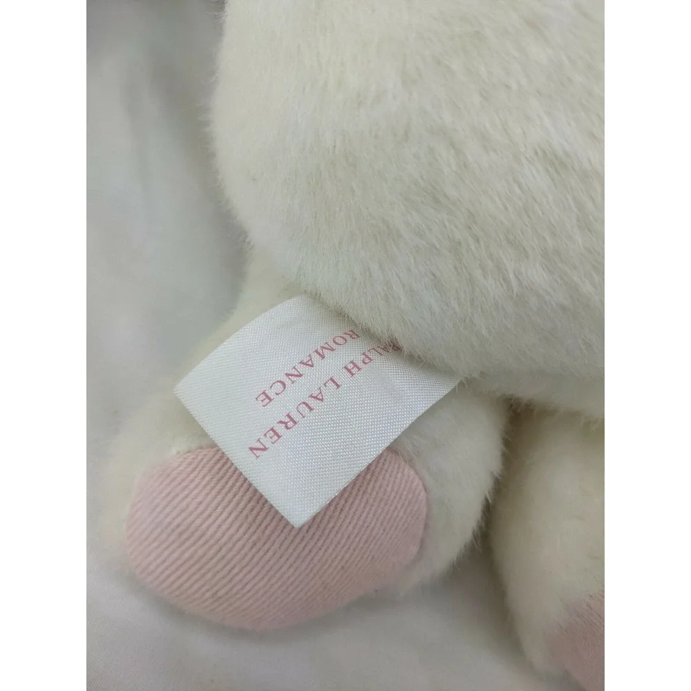 Ralph Lauren Romance Bear Plush White 14 Inch Elephant Rattle Lot Stuffed Animal